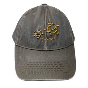Sea Turtle Maui Strapback Hat Brown One Size Embroidered Vent Holes